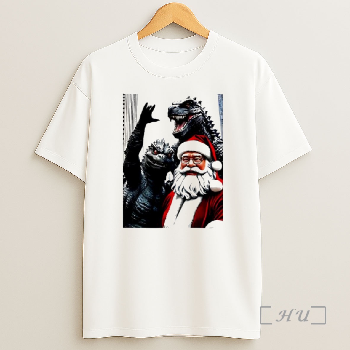 Officials Santa And Godzilla Christmas Geeky Holiday Premium Shirt Sweatshirt Tee