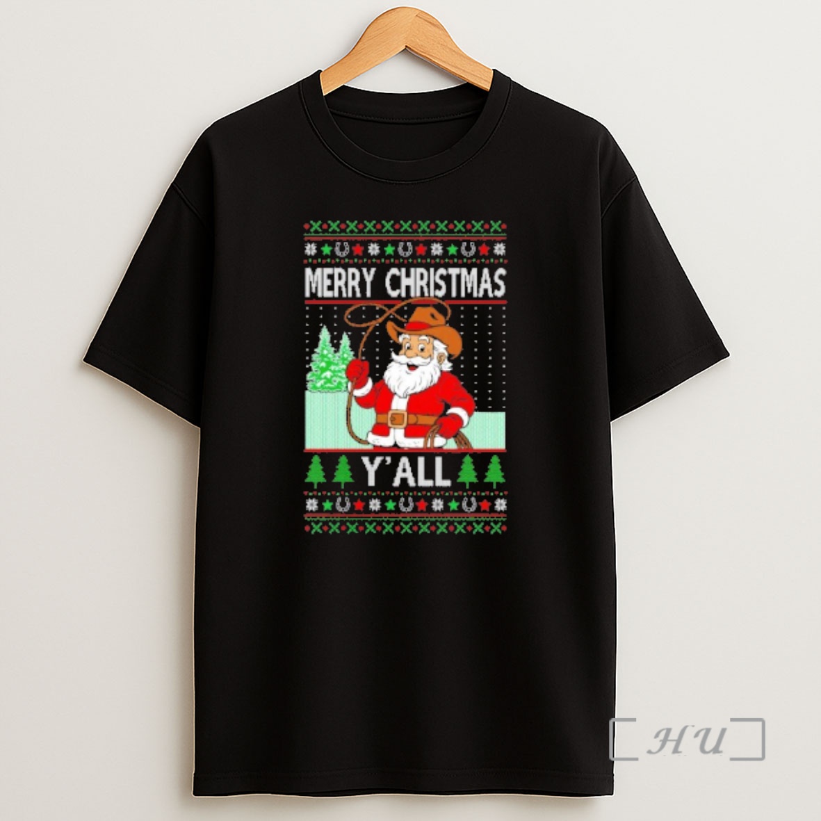 Officials Santa Cowboy Merry Christmas Yall Ugly Christmas Sweat Premium Shirt Sweatshirt Tee