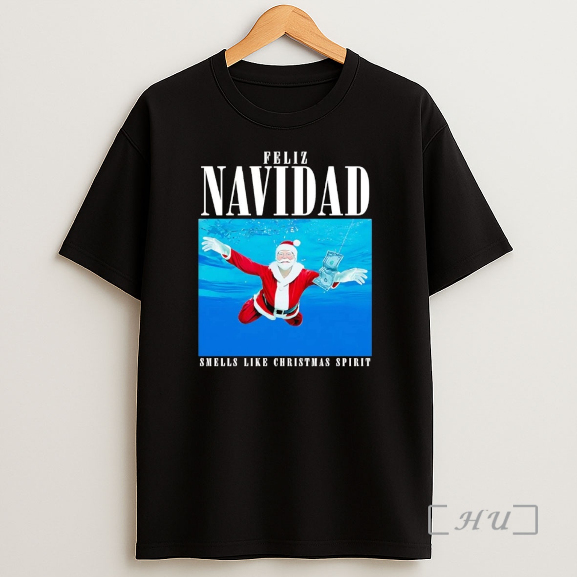Officials Santa Feliz Navidad Smells Like Christmas Spirit Premium Shirt Sweatshirt Tee