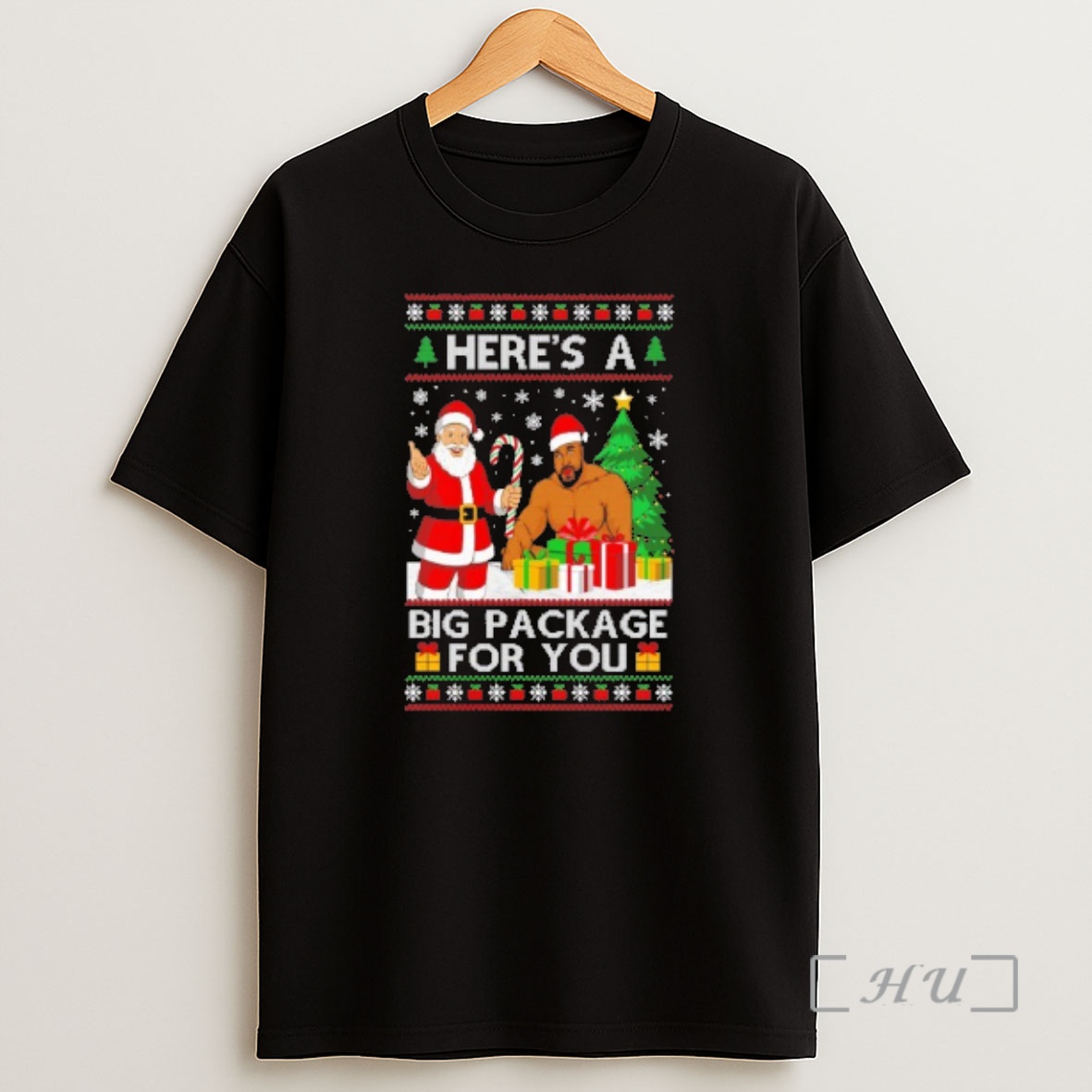 Officials Santa Heres A Big Package For You Ugly Christmas Sweat Premium Shirt Sweatshirt Tee