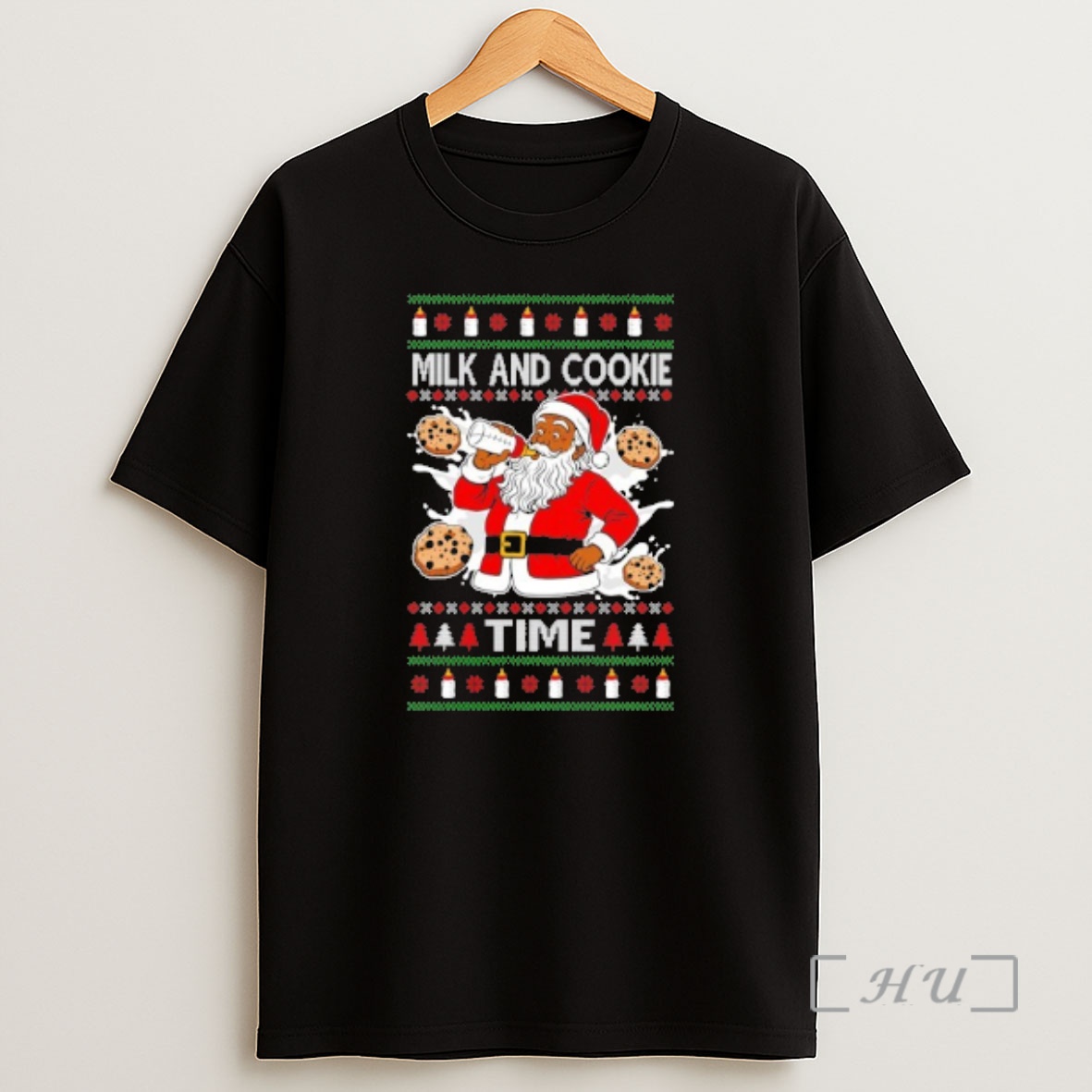 Officials Santa Milk And Cookie Time Ugly Christmas Sweat Premium Shirt Sweatshirt Tee