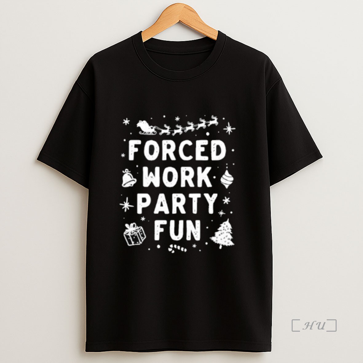 Officials Santa Riding Reindeer Forced Work Party Fun Merry Christmas Premium Shirt Sweatshirt Tee