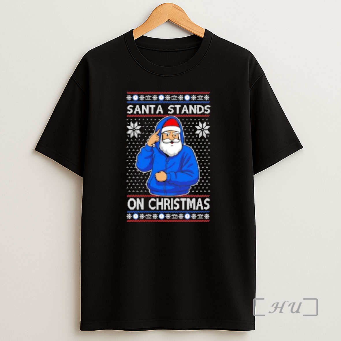Officials Santa Stands On Christmas Ugly Christmas Sweat Premium Shirt Sweatshirt Tee