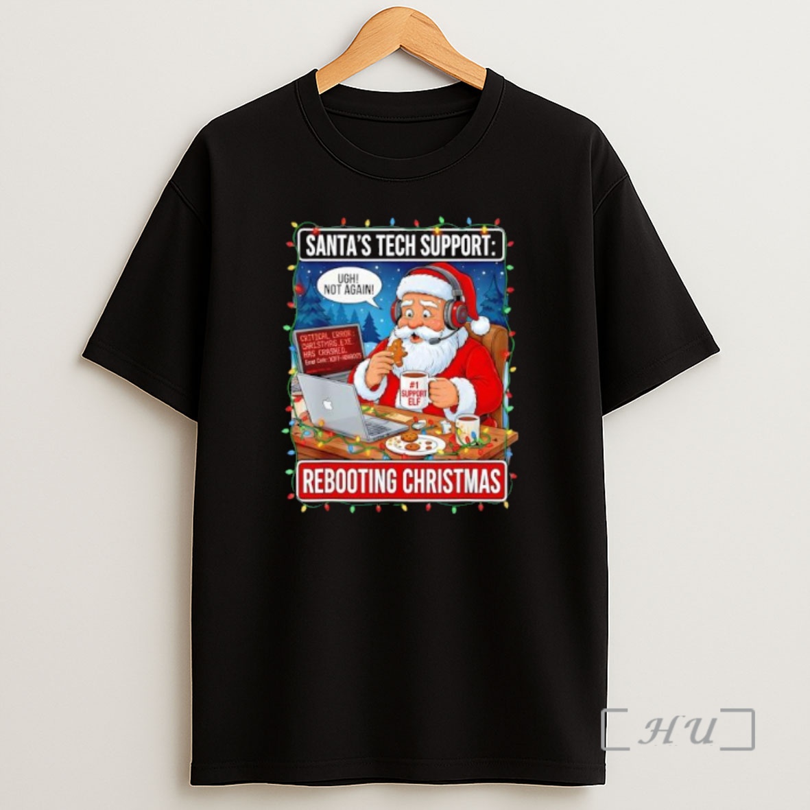 Officials Santas Tech Support Rebooting Christmas Funny Premium Shirt Sweatshirt Tee