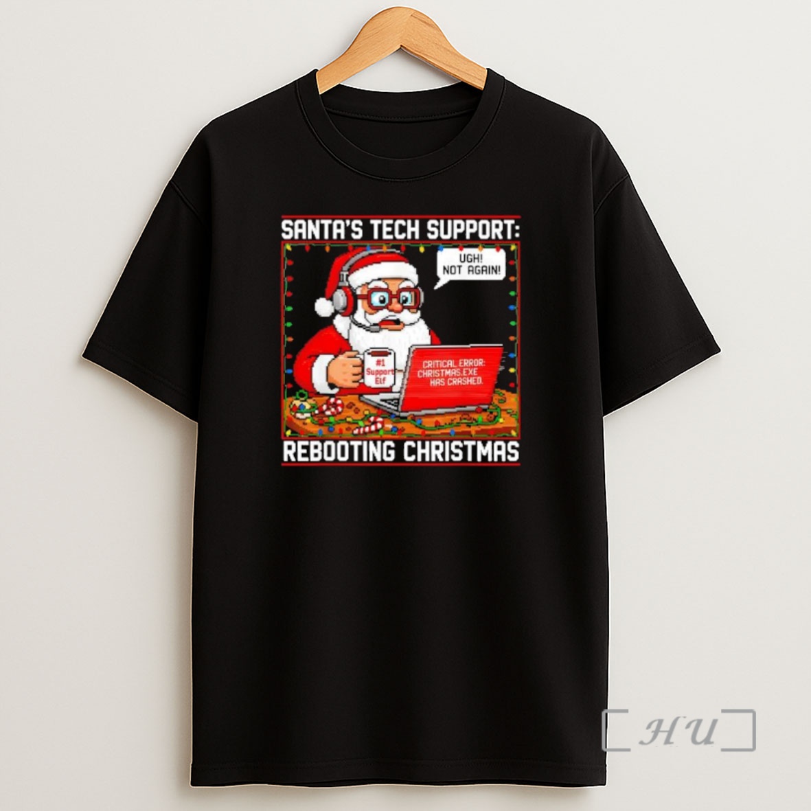 Officials Santas Tech Support Rebooting Christmas Premium Shirt Sweatshirt Tee