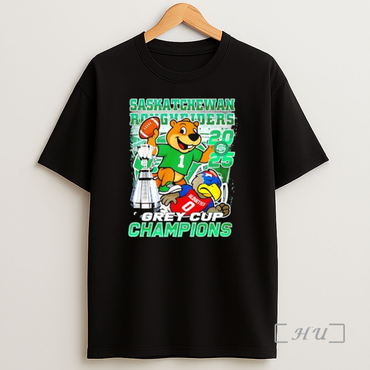 Officials Saskatchewan Roughriders Beat Alouettes 2025 Grey Cup Champions Mascot Premium Shirt Sweatshirt Tee