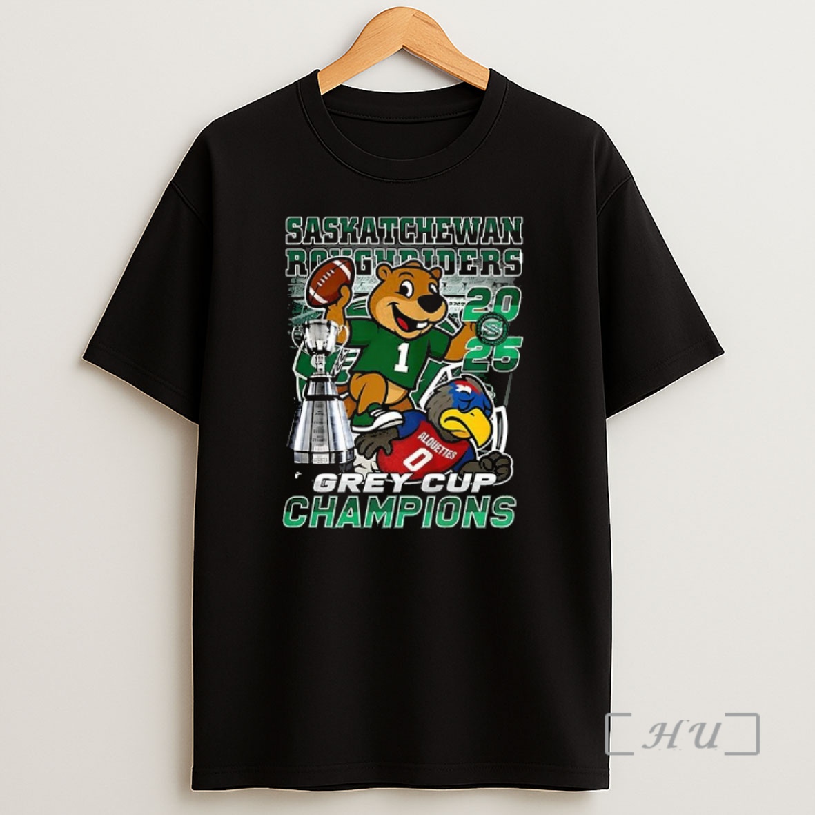Officials Saskatchewan Roughriders Beat Montreal Alouettes Grey Cup Champions 2025 Mascot Premium Shirt Sweatshirt Tee