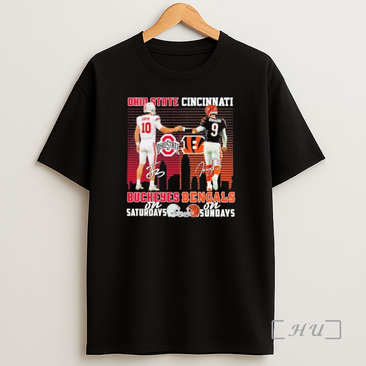 Officials Sayin Osu On Saturdays And Burrow Bengals On Sundays Premium Shirt Sweatshirt Tee