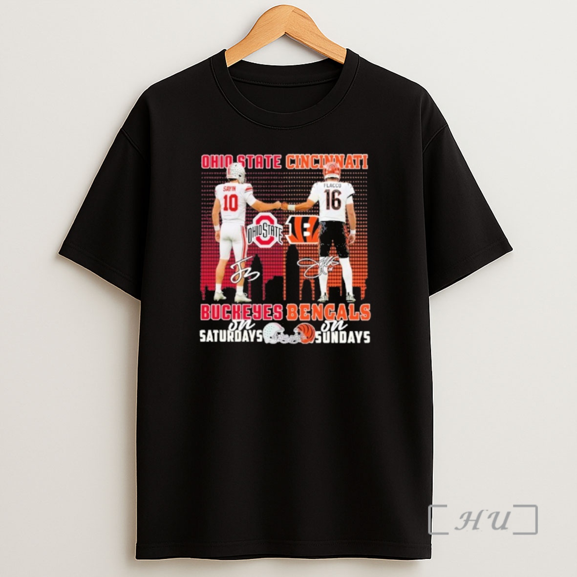 Officials Sayin Osu On Saturdays And Flacco Bengals On Sundays Premium Shirt Sweatshirt Tee