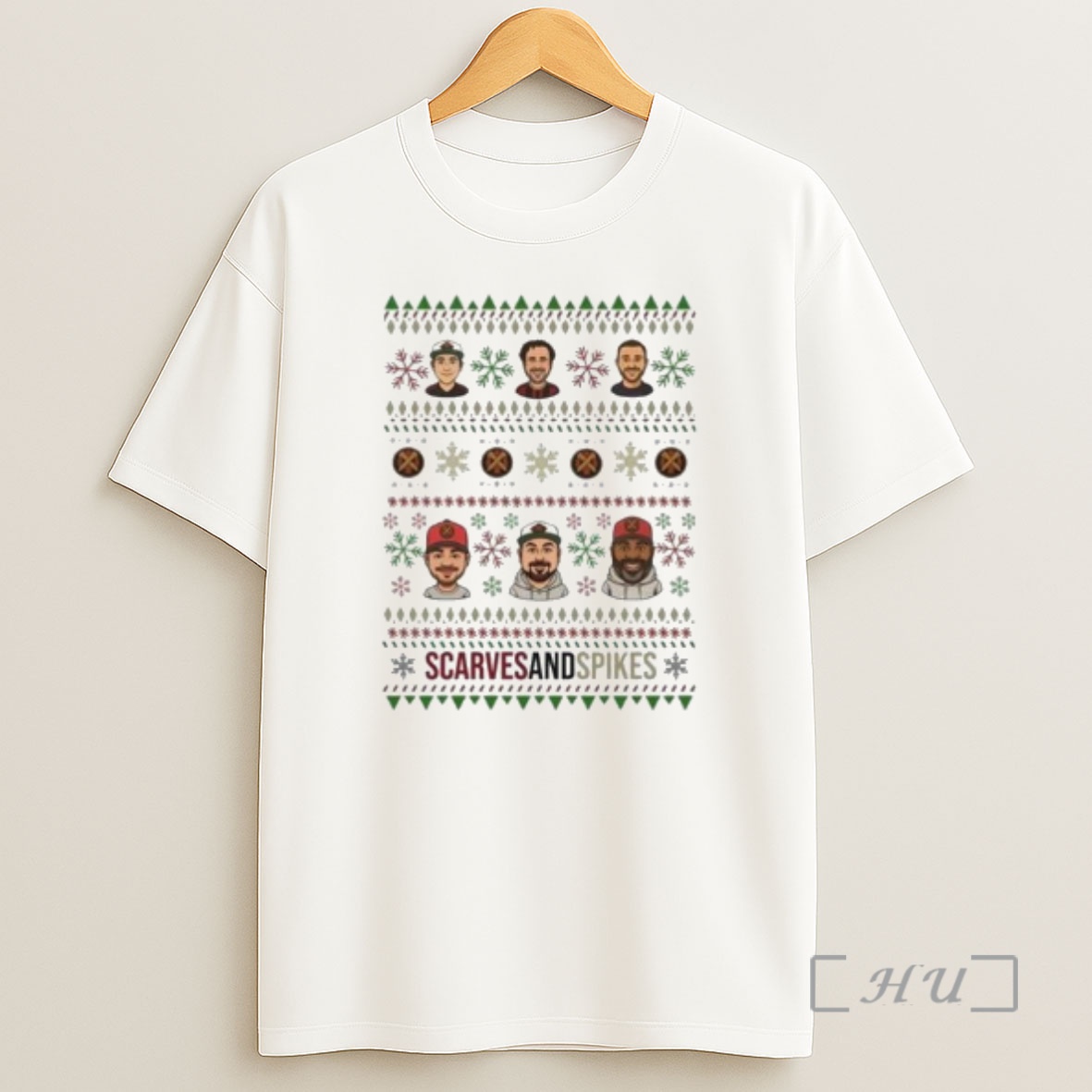 Officials Scarves And Spikes Christmas Circle White Premium Shirt Sweatshirt Tee