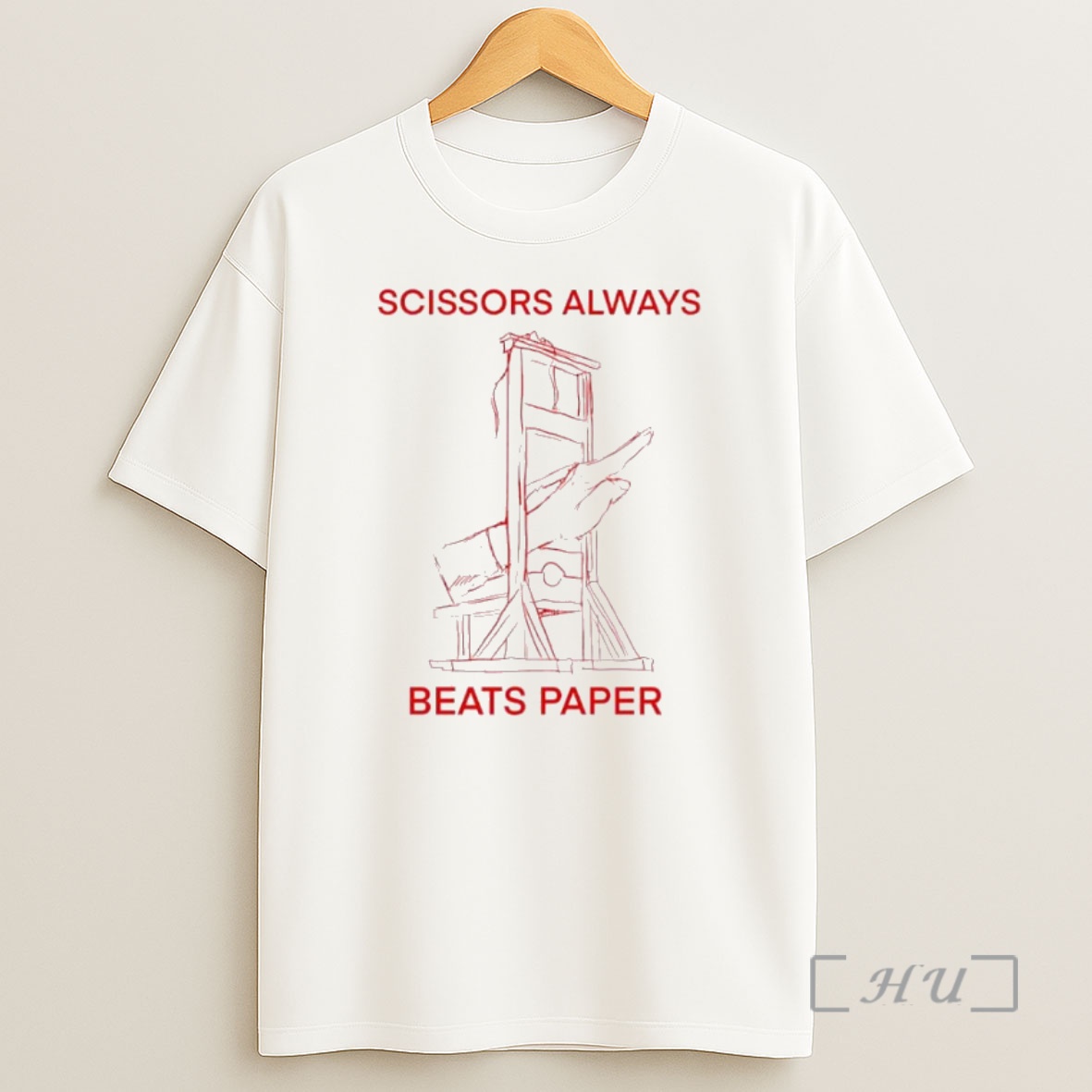 Officials Scissors Always Beats Paper Guillotine Sketch Graphic Premium Shirt Sweatshirt Tee