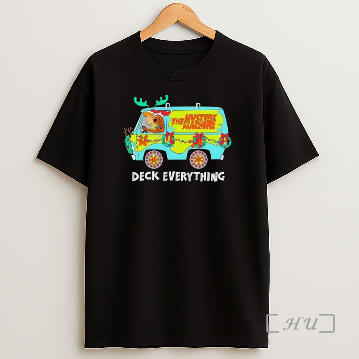 Officials Scooby Doo Christmas The Mystery Machine Deck Everything Black Premium Shirt Sweatshirt Tee