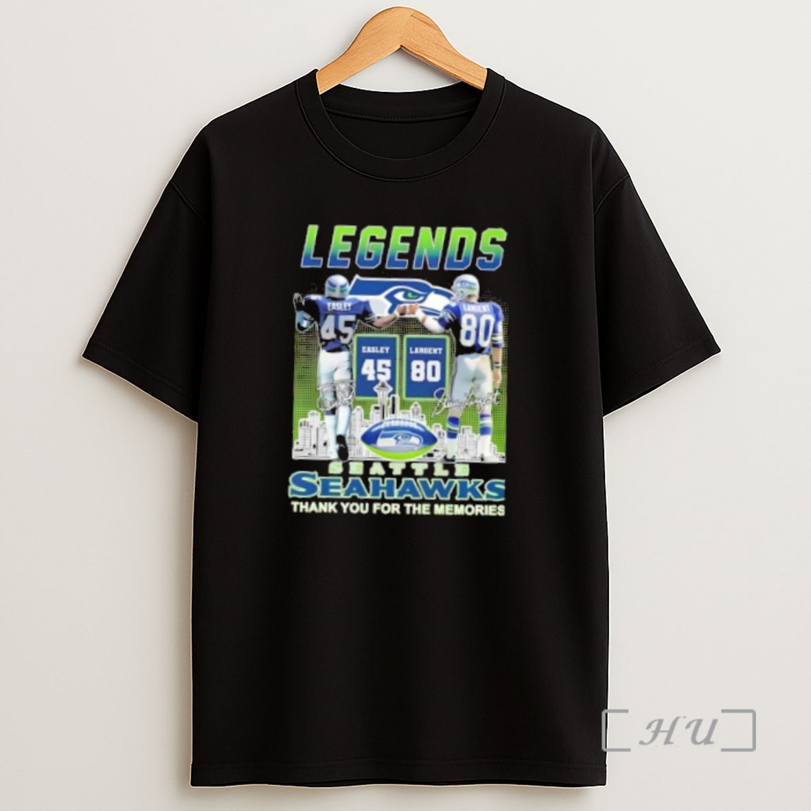 Officials Seattle Seahawks Legends Easley X Largent Thank You For The Memories Skyline Premium Shirt Sweatshirt Tee