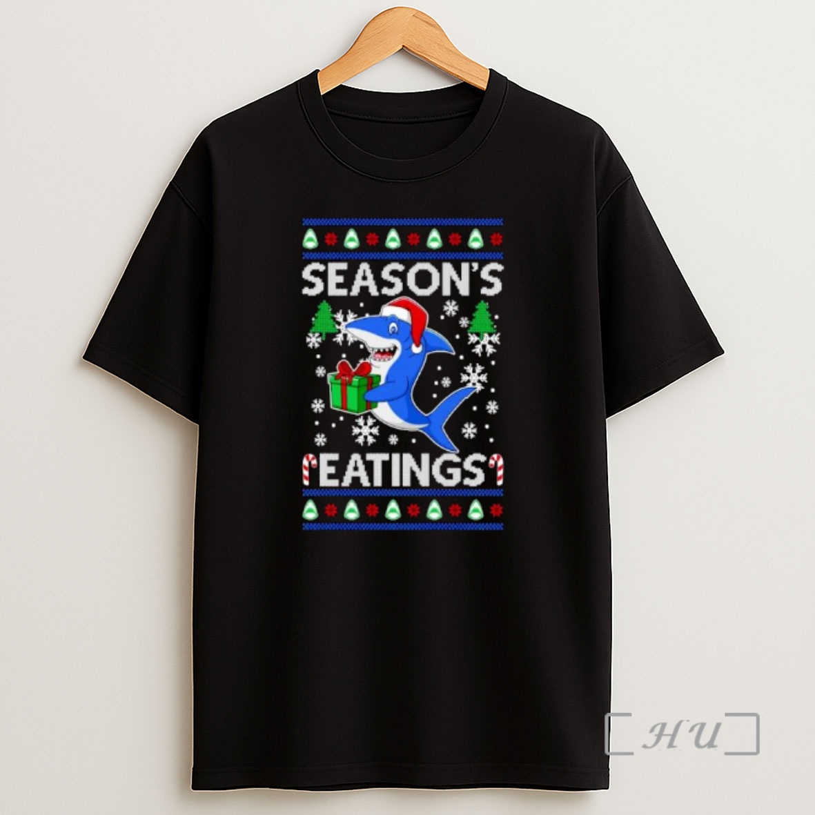 Officials Shark Santa Seasons Eatings Ugly Christmas Ornaments Premium Shirt Sweatshirt Tee