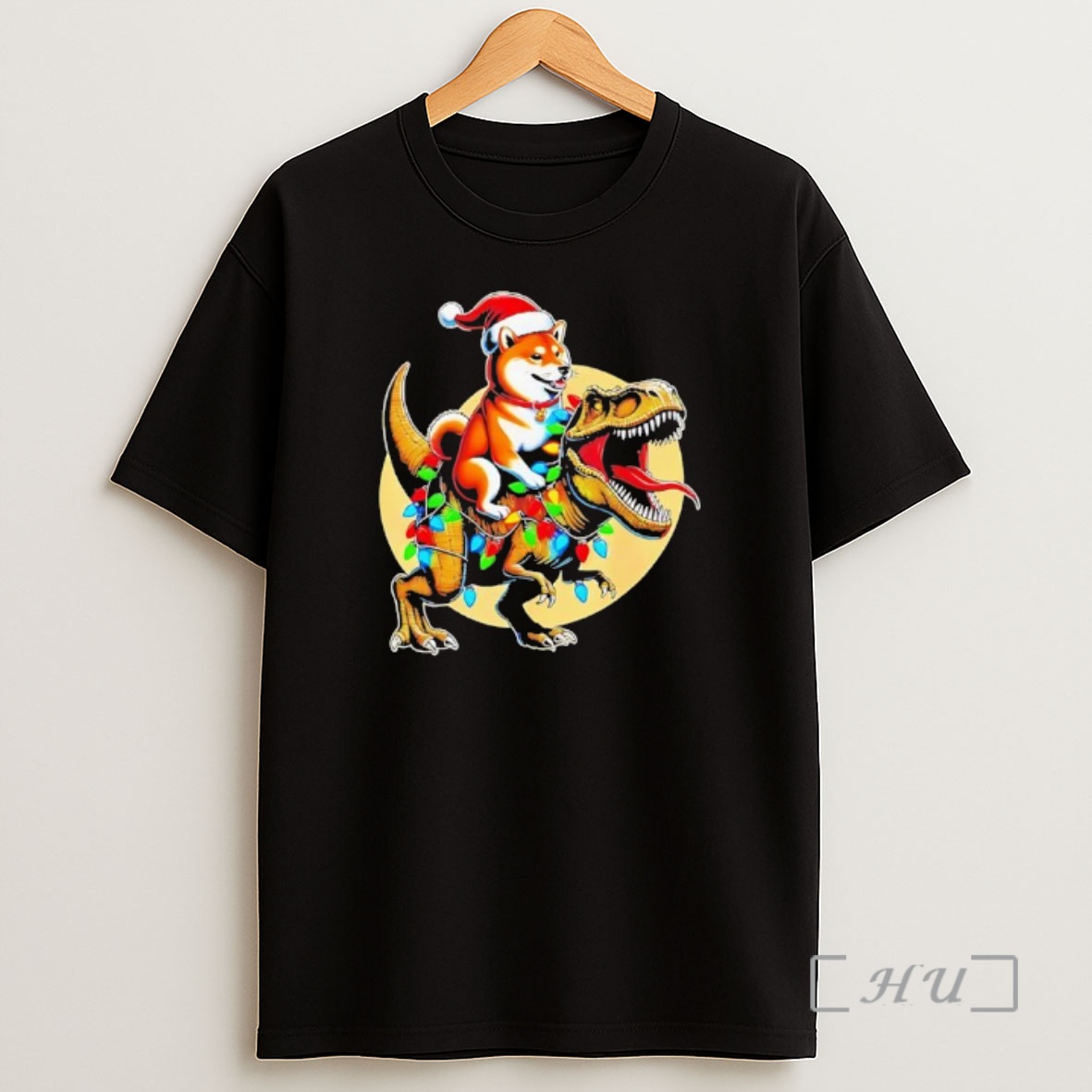 Officials Shiba Inu Riding T Rex Christmas Funny Premium Shirt Sweatshirt Tee