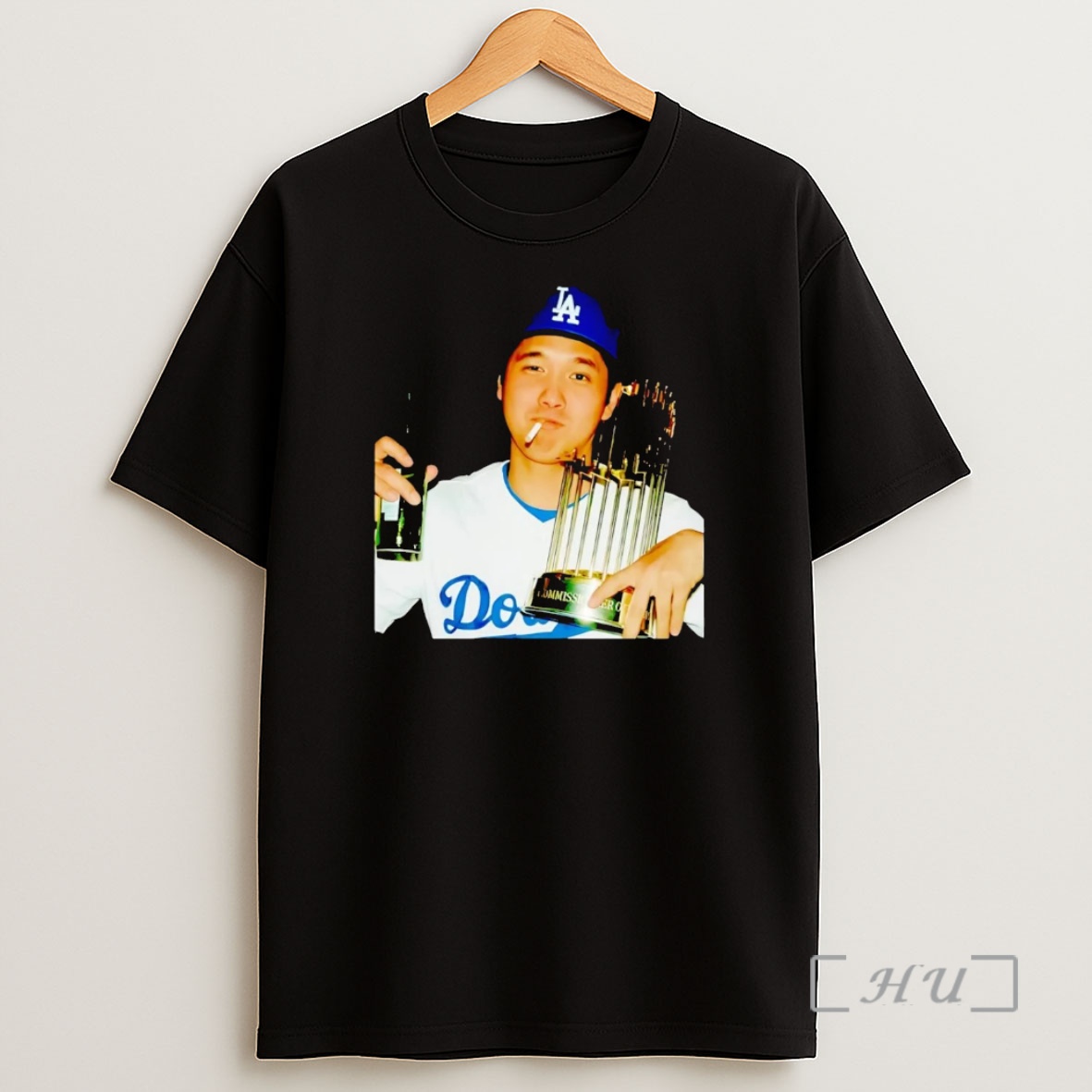 Officials Shohei Ohtani Smoking Trophy 2025 Dodgers Champion Premium Shirt Sweatshirt Tee