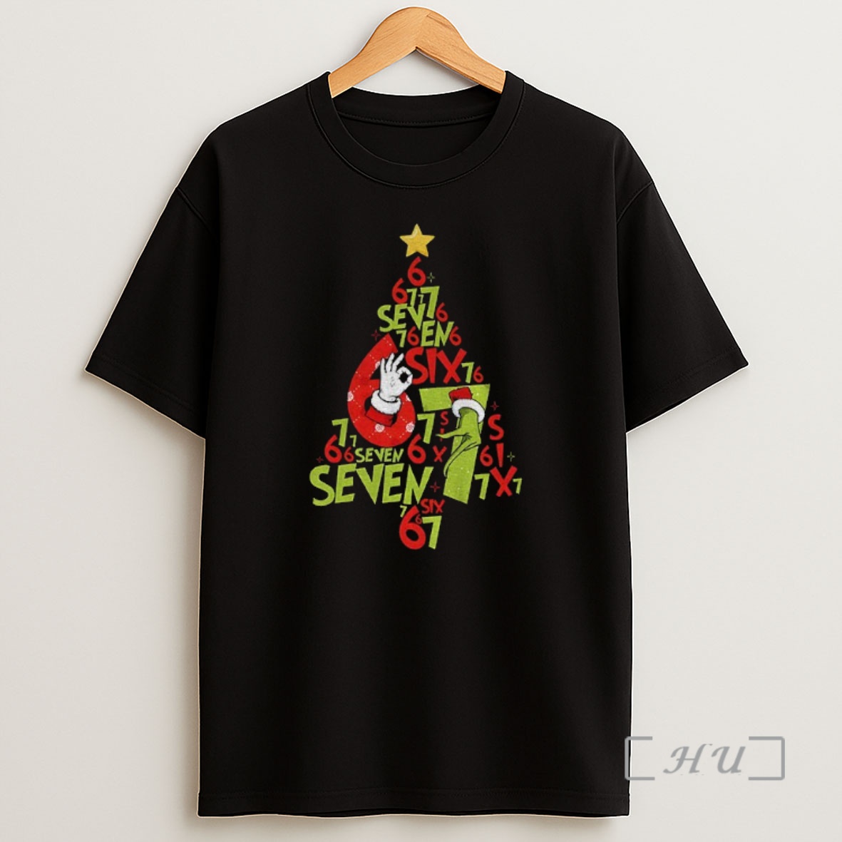 Officials Six Seven 67 Meme Christmas Tree Santa Grinchmas Hand Internet Joke Premium Shirt Sweatshirt Tee