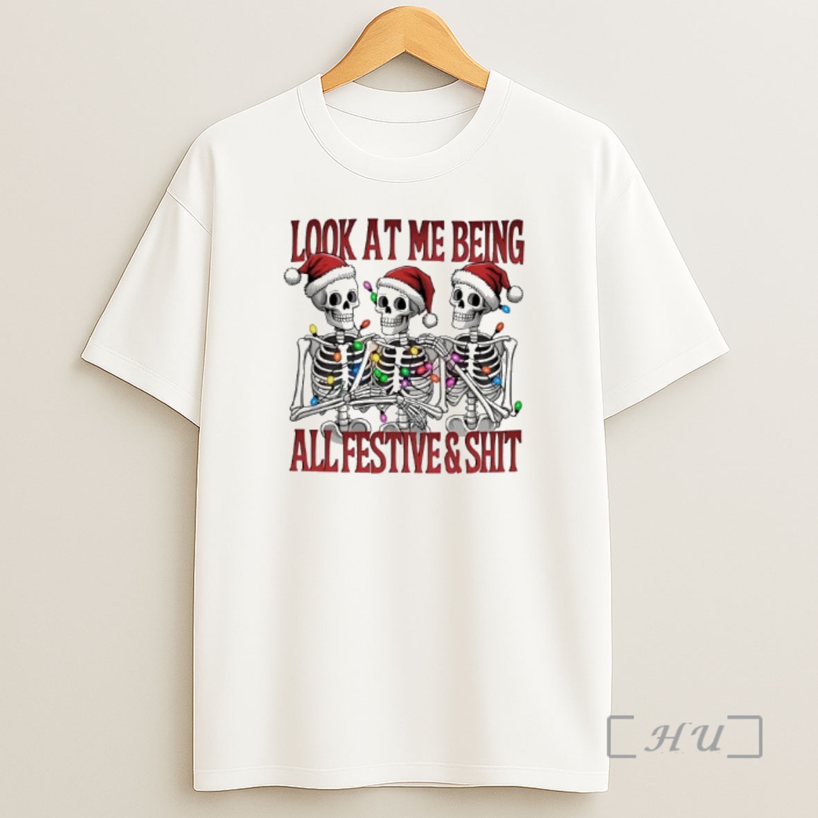 Officials Skeleton Santa Christmas Lights Look At Me Being All Festive Shit Premium Shirt Sweatshirt Tee