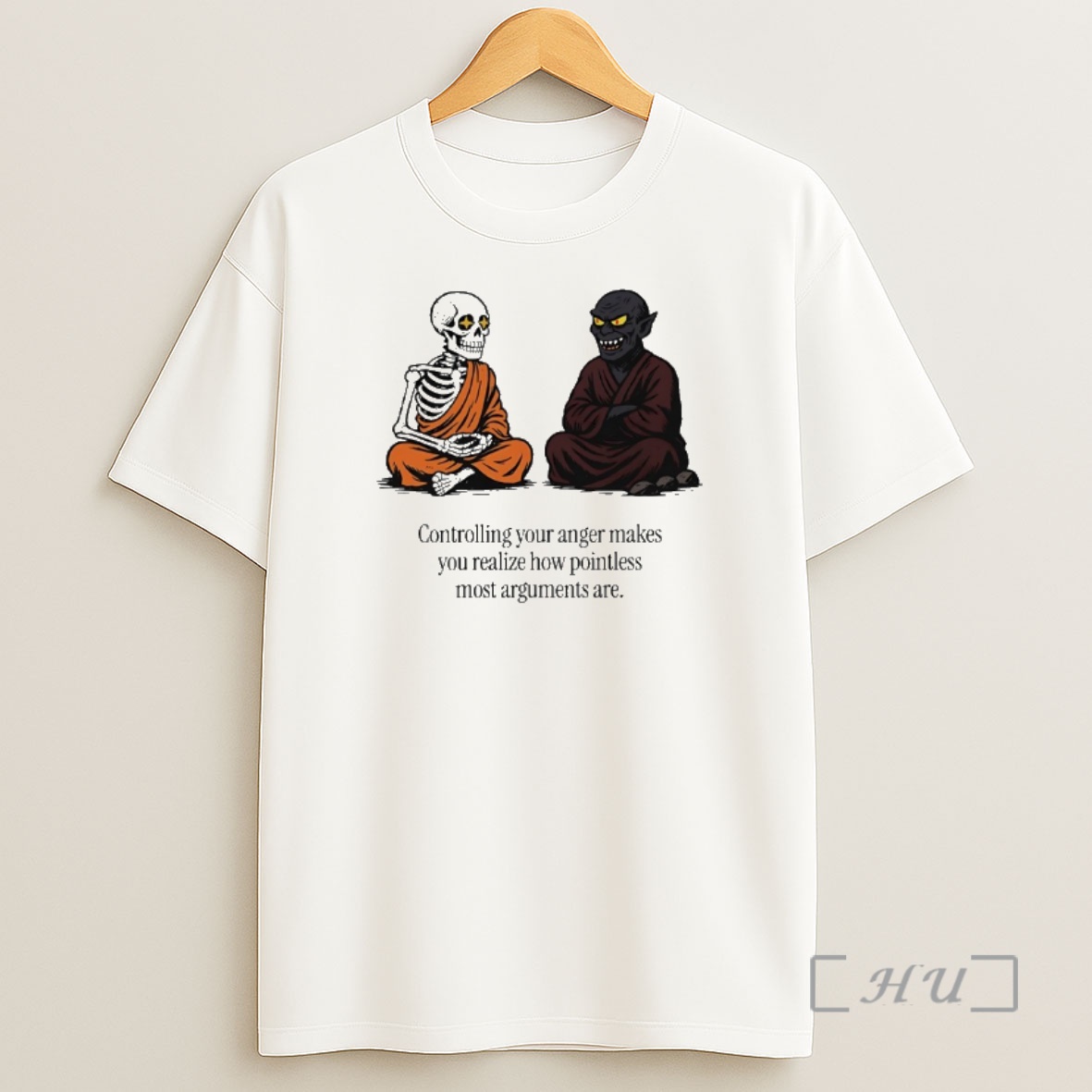Officials Skeleton And Evil Controlling Your Anger Makes You Realize How Pointless Most Arguments Are Premium Shirt Sweatshirt Tee