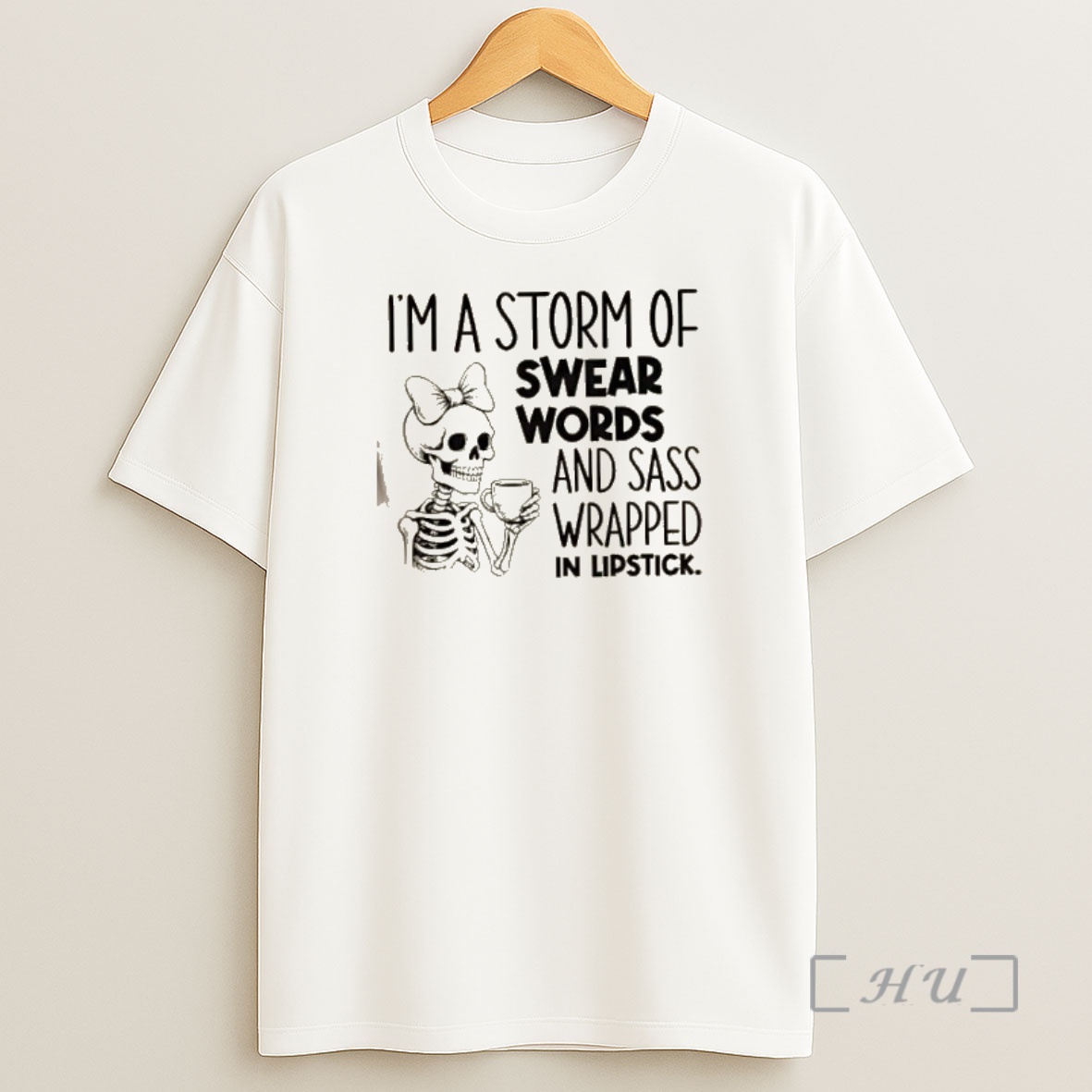 Officials Skeleton Girl Im A Storm Of Swear Words And Sass Wrapped In Lipstick Premium Shirt Sweatshirt Tee