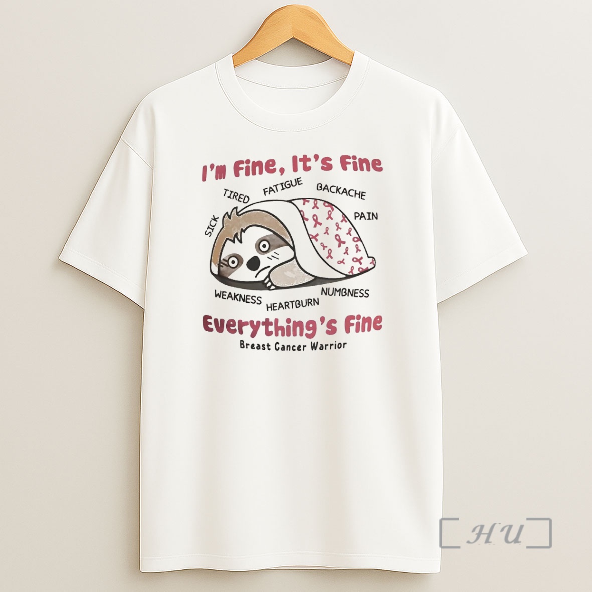 Officials Sloth Breast Cancer Im Fine Its Fine Everythings Fine Premium Shirt Sweatshirt Tee