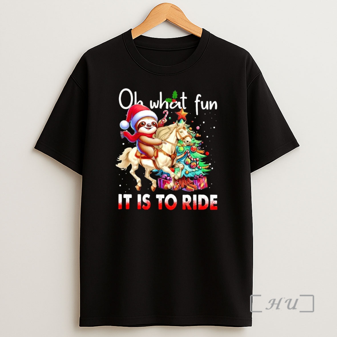 Officials Sloth Riding Horse Oh What Fun It Is To Ride Christmas Premium Shirt Sweatshirt Tee