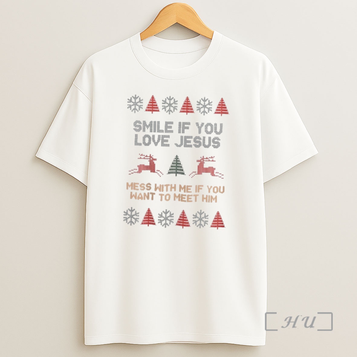 Officials Smile If You Love Jesus Mess With Me If You Want To Meet Him Christmas Ugly Premium Shirt Sweatshirt Tee