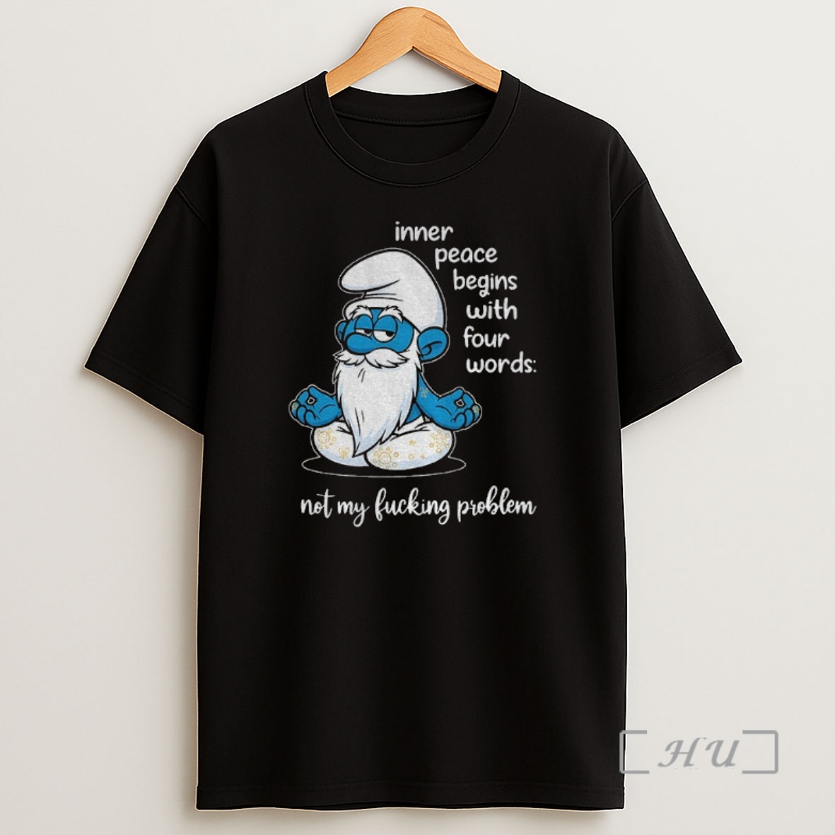 Officials Smurf Yoga Inner Peace Begins With Four Words Not My Fucking Problem Premium Shirt Sweatshirt Tee