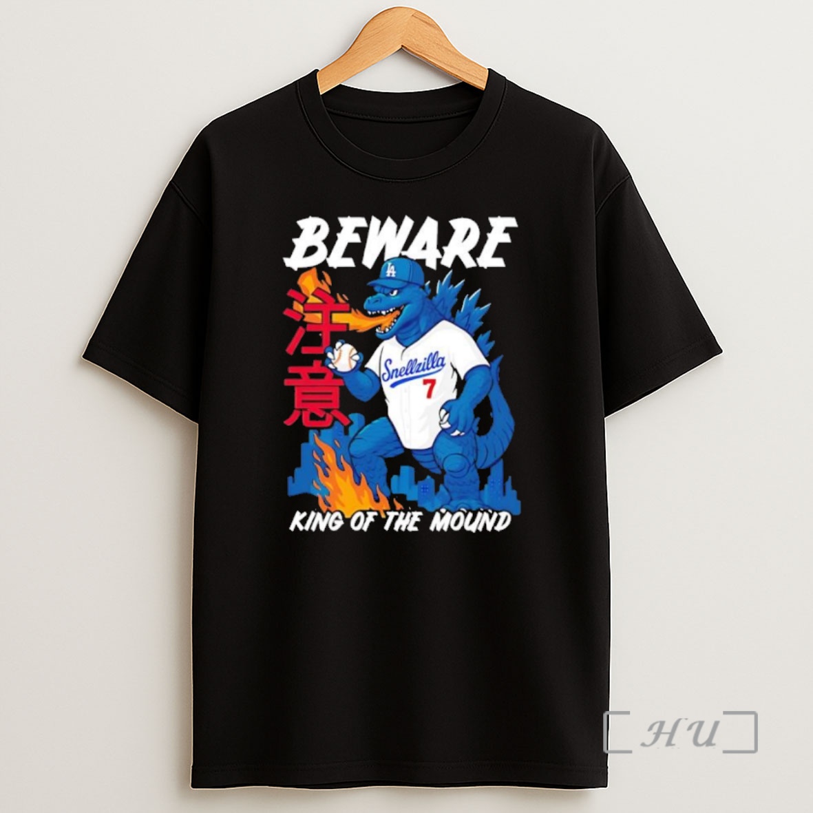 Officials Snellzilla Beware King Of The Mound Los Angeles Dodgers Black Premium Shirt Sweatshirt Tee
