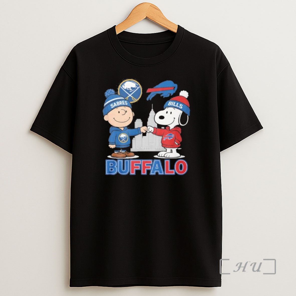 Officials Snoopy Fist Bump Charlie Brown Buffalo Sabres And Buffalo Bills Premium Shirt Sweatshirt Tee