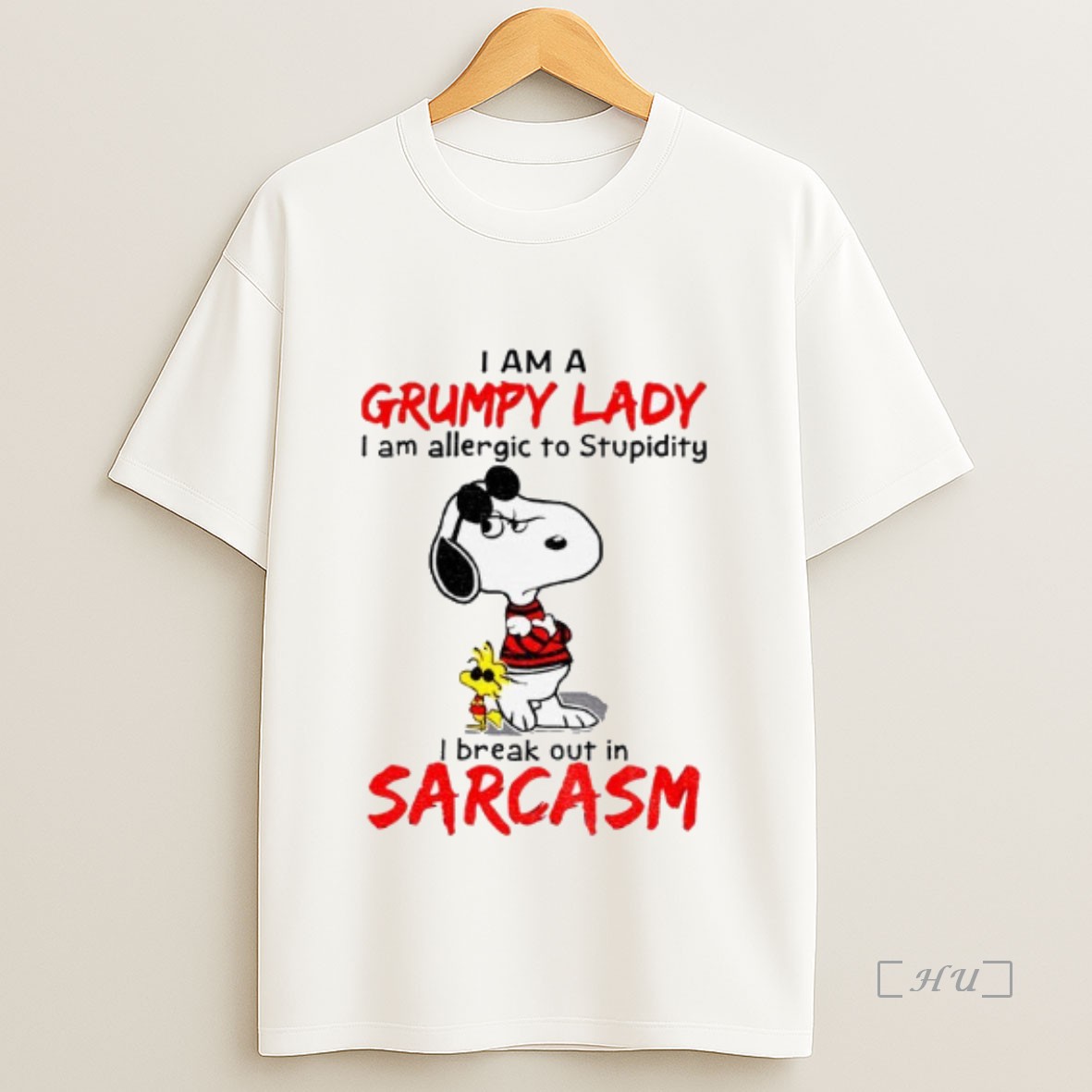 Officials Snoopy I Am A Grumpy Lady I Am Allergic To Stupidity I Break Out In Sarcasm Premium Shirt Sweatshirt Tee