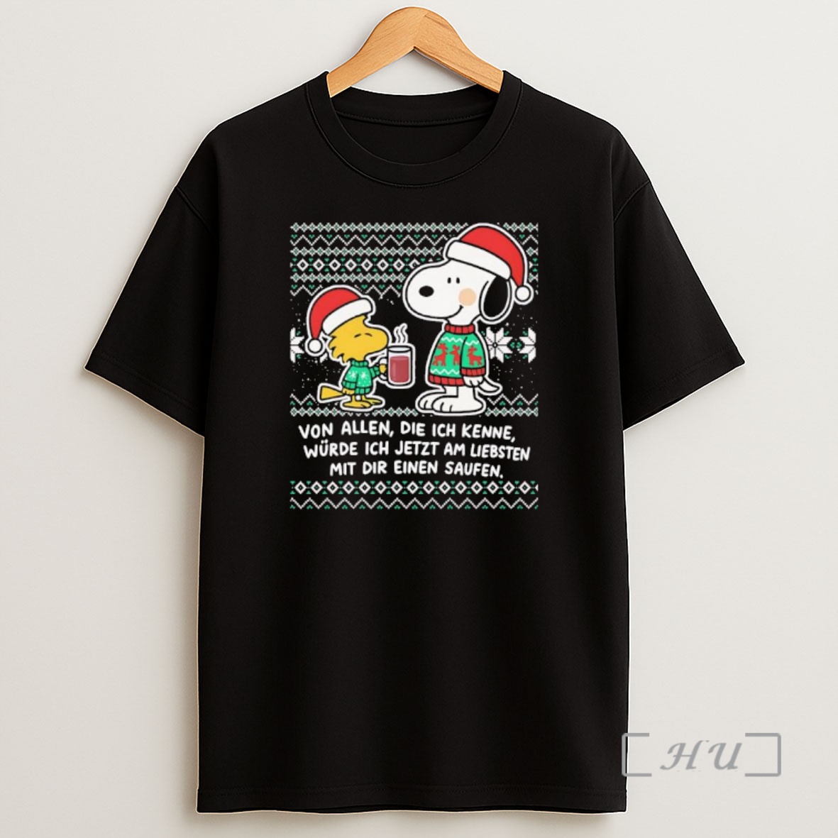 Officials Snoopy Woodstock Christmas Von Allen Die Ich Kenne Wurde Ich Jetzt Am Liebsten Mit Dir Einen Saufen Premium Shirt Sweatshirt Tee