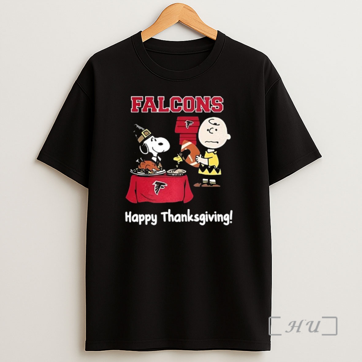 Officials Snoopy And Charlie Brown X Atlanta Falcons Football Happy Thanksgiving Premium Shirt Sweatshirt Tee