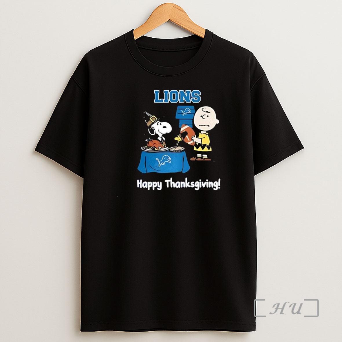 Officials Snoopy And Charlie Brown X Detroit Lions Football Happy Thanksgiving Premium Shirt Sweatshirt Tee