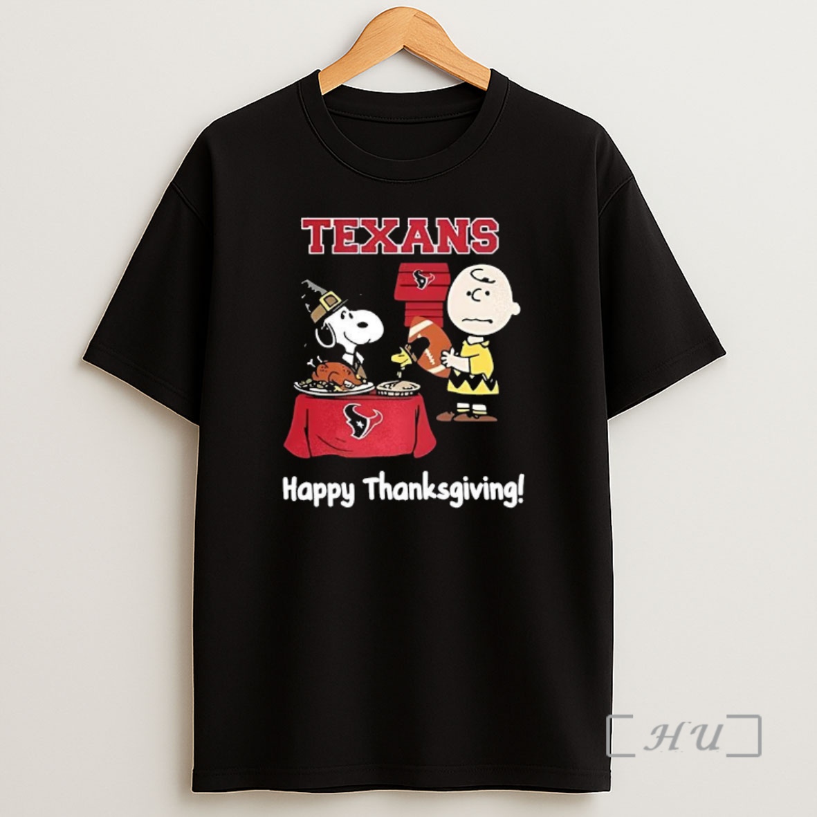 Officials Snoopy And Charlie Brown X Houston Texans Football Happy Thanksgiving Premium Shirt Sweatshirt Tee