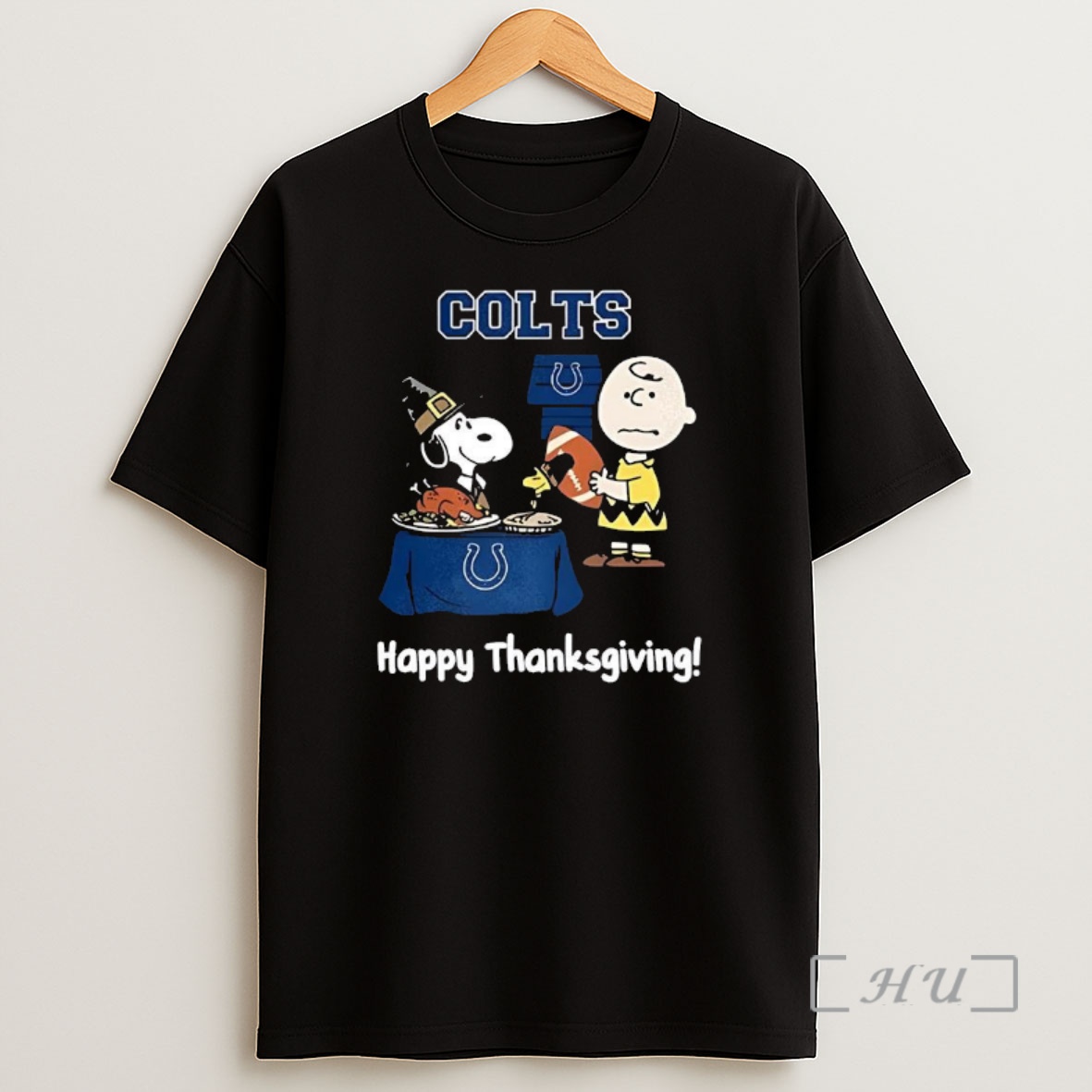 Officials Snoopy And Charlie Brown X Indianapolis Colts Football Happy Thanksgiving Premium Shirt Sweatshirt Tee