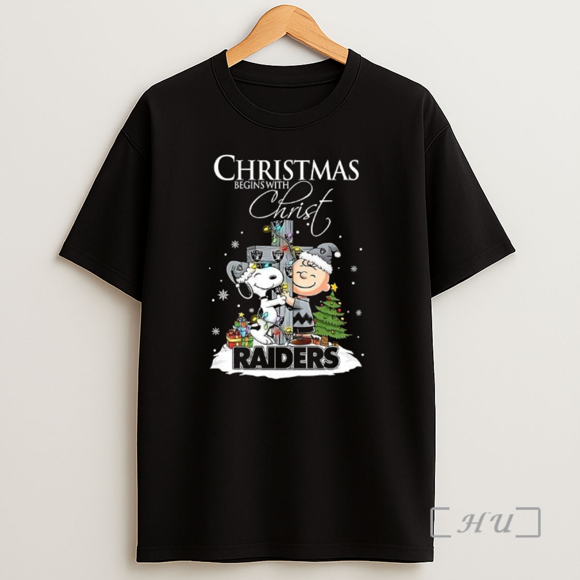 Officials Snoopy And Charlie Brown X Las Vegas Raiders Christmas Begins With Christ Cross Premium Shirt Sweatshirt Tee