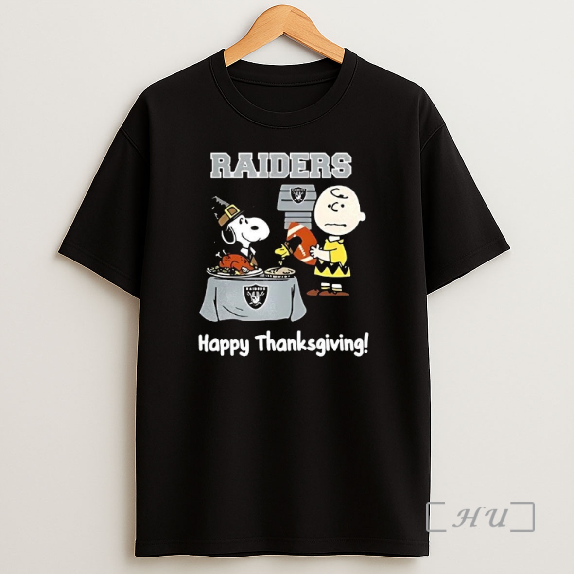 Officials Snoopy And Charlie Brown X Las Vegas Raiders Football Happy Thanksgiving Premium Shirt Sweatshirt Tee