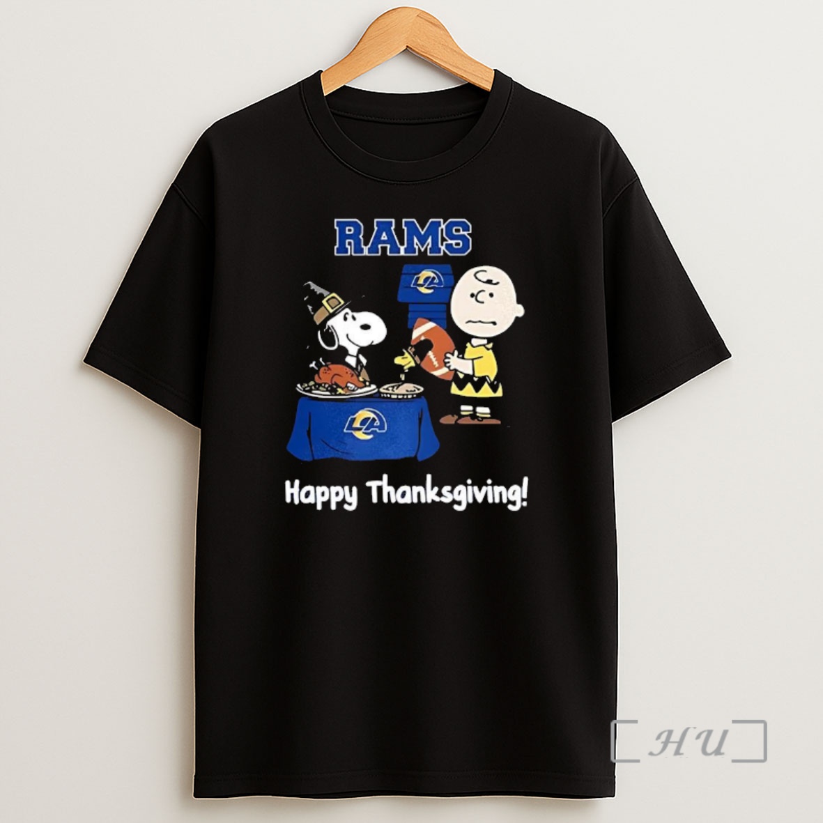 Officials Snoopy And Charlie Brown X Los Angeles Rams Football Happy Thanksgiving Premium Shirt Sweatshirt Tee