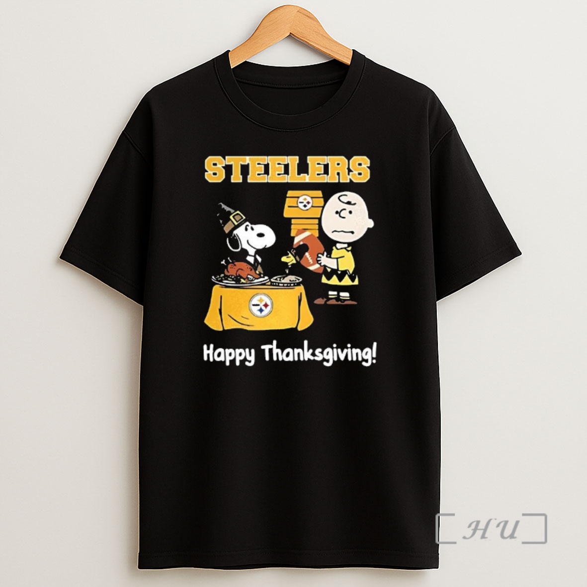 Officials Snoopy And Charlie Brown X Pittsburgh Steelers Football Happy Thanksgiving Premium Shirt Sweatshirt Tee