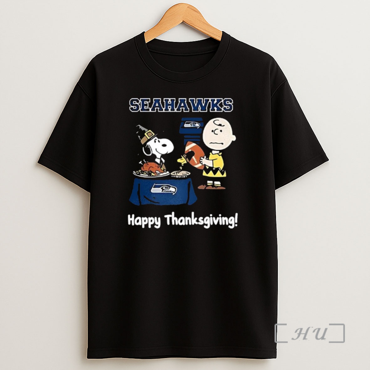 Officials Snoopy And Charlie Brown X Seattle Seahawks Football Happy Thanksgiving Premium Shirt Sweatshirt Tee