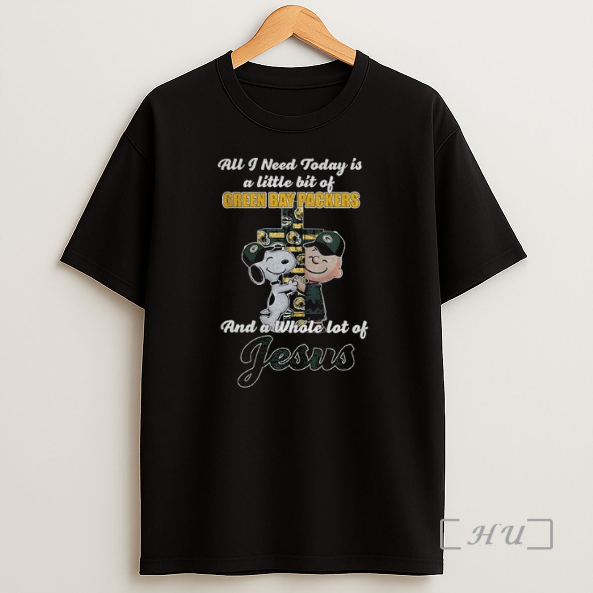 Officials Snoopy And Charlie Brown All I Need Today Is A Little Bit Of Green Bay Packers And A Whole Lot Of Jesus Premium Shirt Sweatshirt Tee