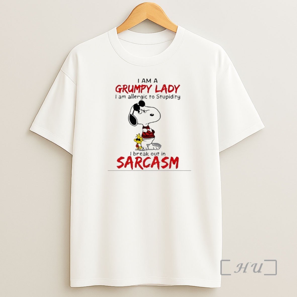 Officials Snoopy And Woodstock I Am A Grumpy Lady I Am Allergic To Stupidity I Break Out In Sarcasm Premium Shirt Sweatshirt Tee