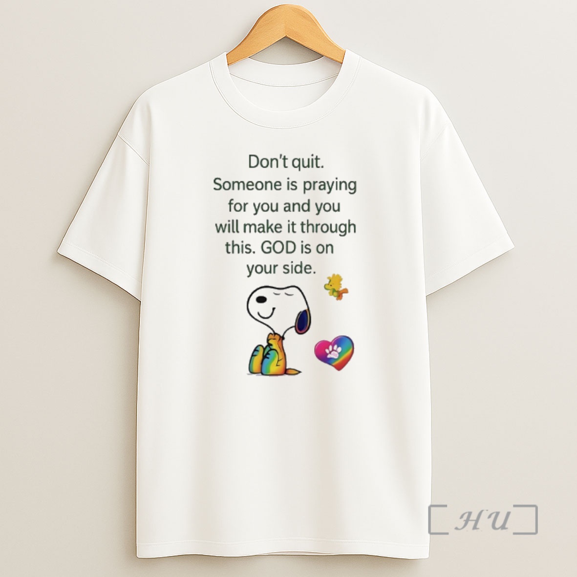 Officials Snoopy And Woodstock Dont Quit Someone Is Praying For You And You Will Make It Through This God Is On Your Side Premium Shirt Sweatshirt Tee