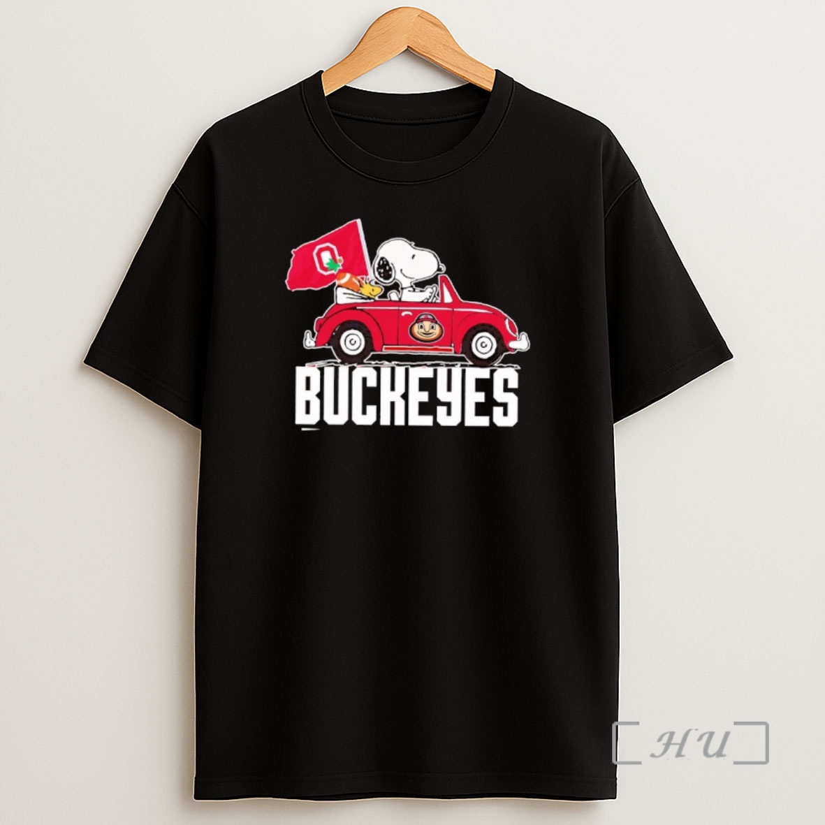 Officials Snoopy And Woodstock Driving Ohio State Buckeyes Car Premium Shirt Sweatshirt Tee