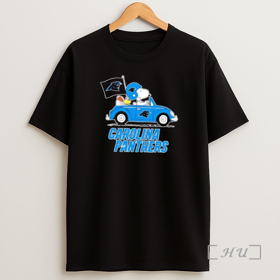 Officials Snoopy And Woodstock Driving Car Carolina Panthers Football Premium Shirt Sweatshirt Tee