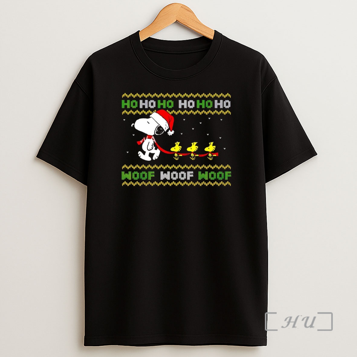 Officials Snoopy And Woodstock Ho Ho Ho Woof Woof Woof Ugly Christmas Premium Shirt Sweatshirt Tee