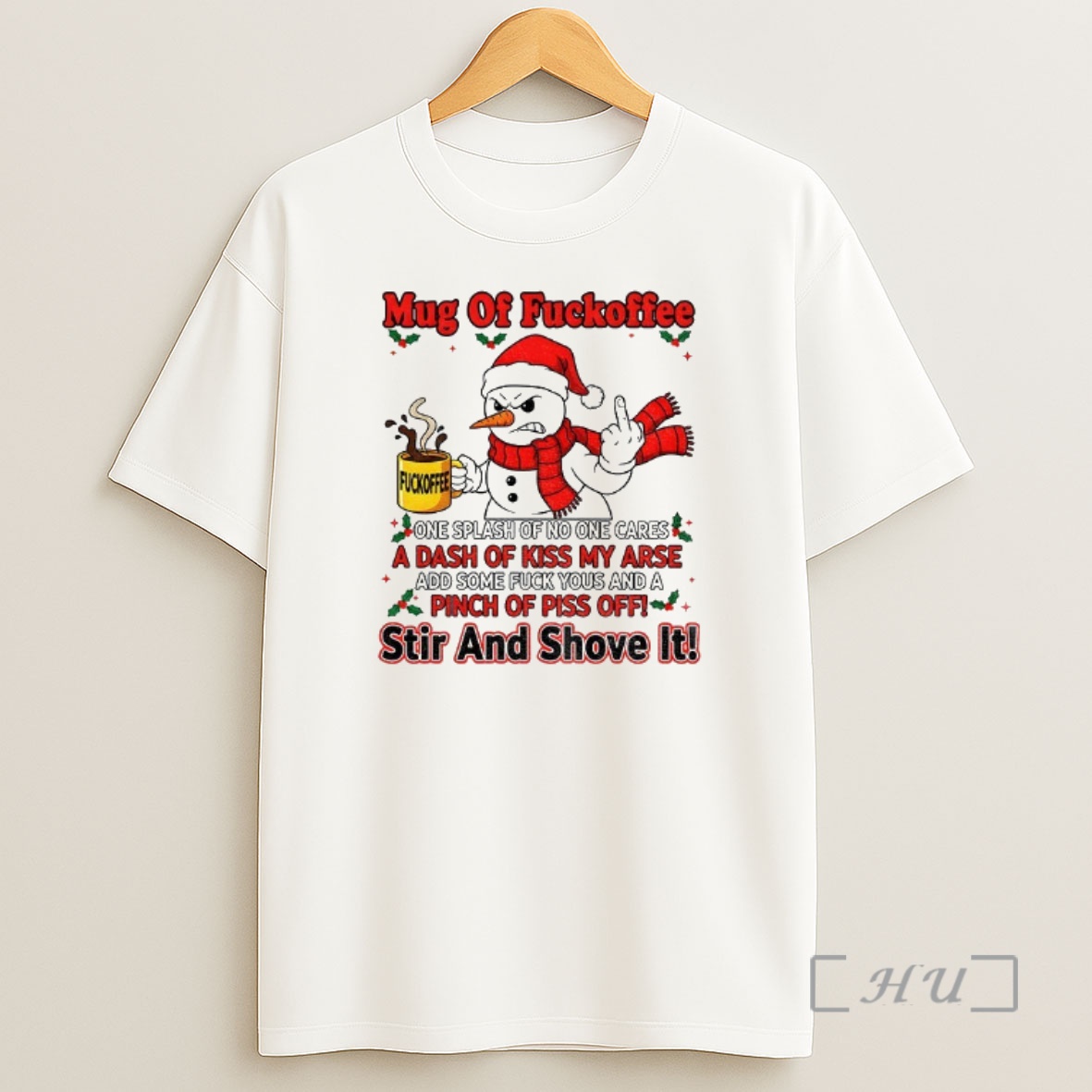 Officials Snowman Middle Finger Of Fuckoffee One Splash Of No One Cares A Dash Of Kiss My Arse Christmas Premium Shirt Sweatshirt Tee