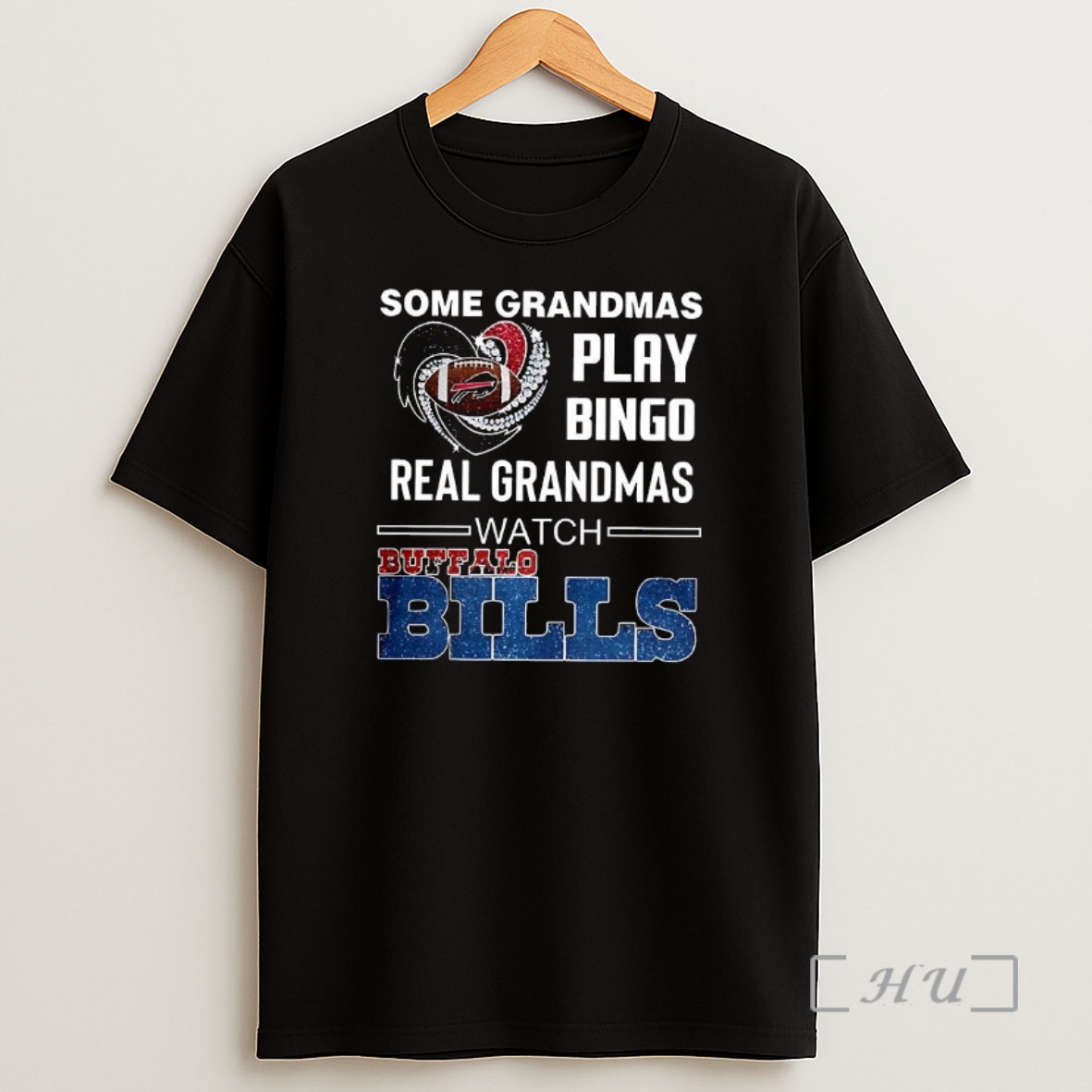 Officials Some Grandmas Play Bingo Real Grandmas Watch Buffalo Bills Game Diamond Heart Premium Shirt Sweatshirt Tee