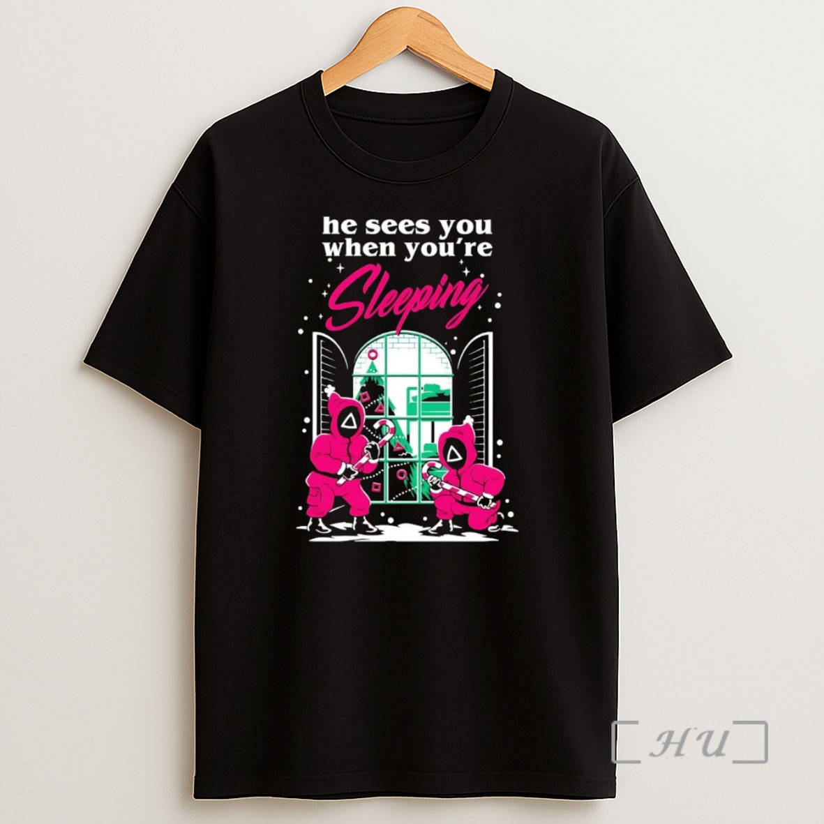 Officials Squid Games He Sees You When Youre Sleeping Christmas Premium Shirt Sweatshirt Tee